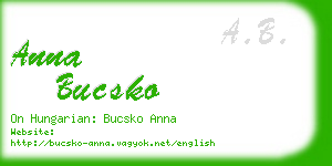 anna bucsko business card